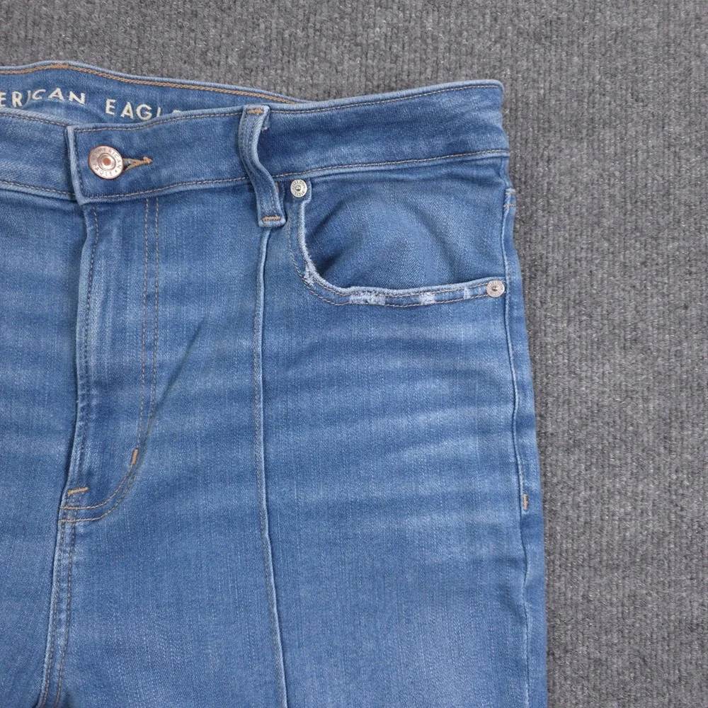 American Eagle Next Level Stretch Capri Jeans Womens 18 Short Blue Denim